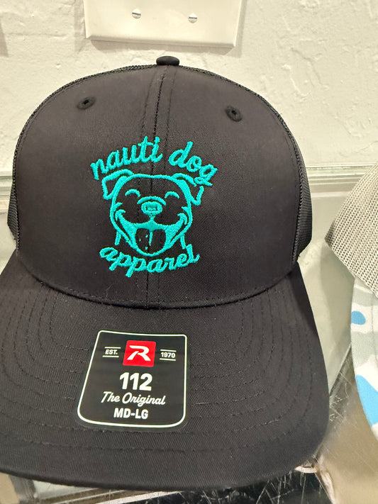 Nauti Dog Black and Teal Hat